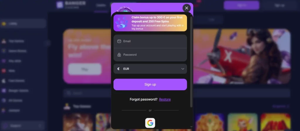 Sign Up as a New Client